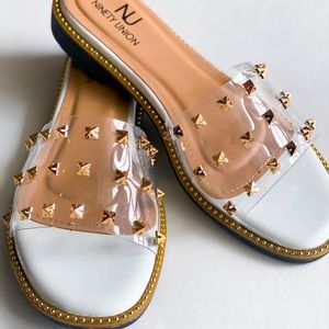 White Studded Slip On Sandals | Brand New Sandals